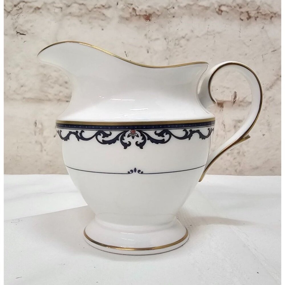 Lenox Royal Scroll Fine Bone China Pitcher Creamer With Gold Trim